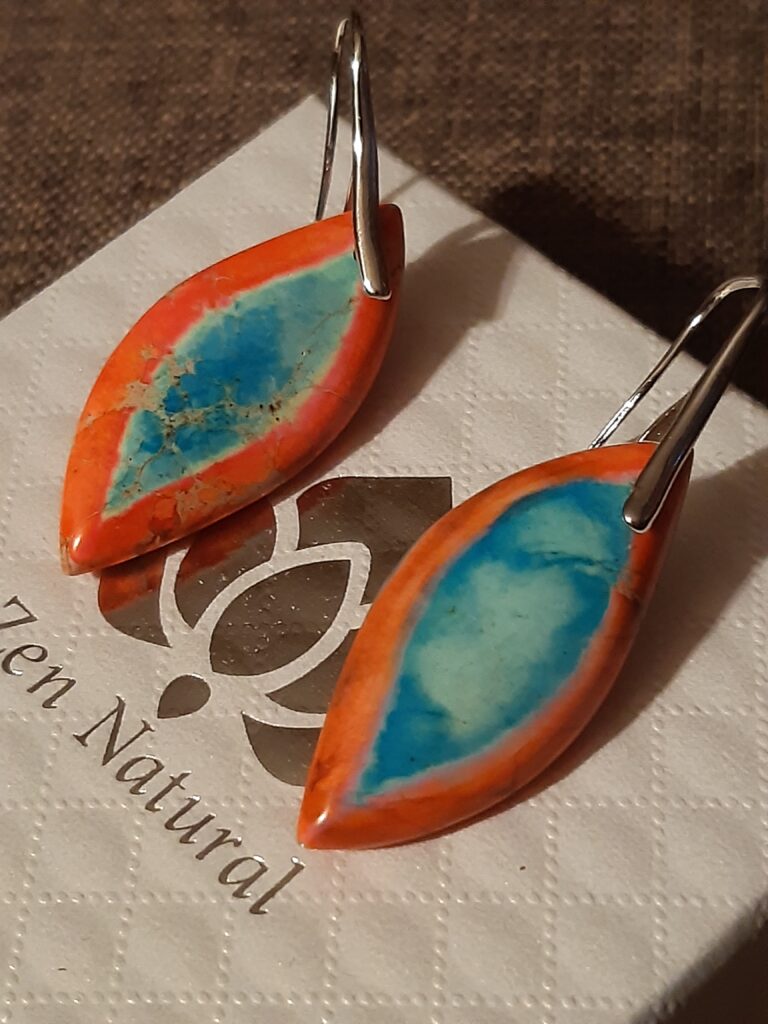 Jaspis Błękitna Ziemia kolczyki photo review