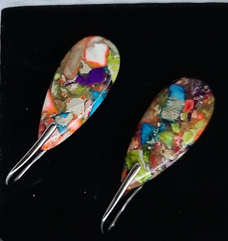 Jaspis Błękitna Ziemia kolczyki photo review