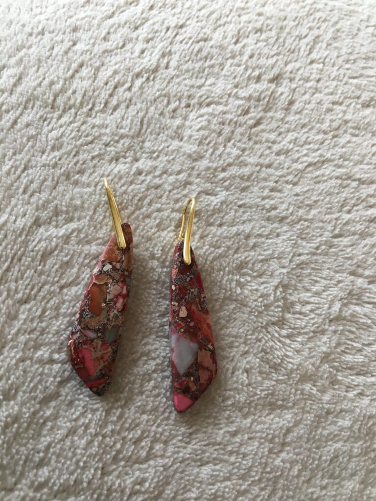 Jaspis Błękitna Ziemia kolczyki photo review