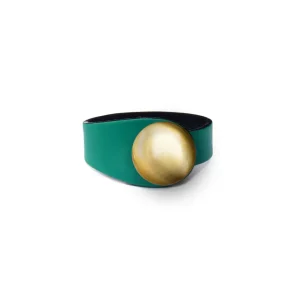 Bransoletka Skórzana Soria Gold + Ceramiczny Guzik