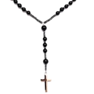 Onyks Cross męski Naszyjnik