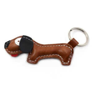 Brelok skórzany Brązowy Jamnik