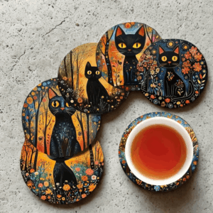 Nowoczesne podstawki żaroodporne 6 szt. - koty