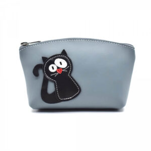 Skórzany pojemnik na kosmetyki lub długopisy -Kotek