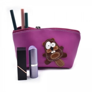 Skórzany pojemnik na kosmetyki lub długopisy -Bóbr