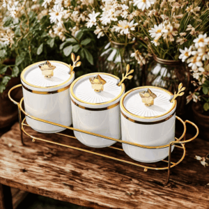 Zestaw do przechowywania przypraw - biały 4 szt