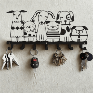 Wieszak na klucze na ścianę - psy