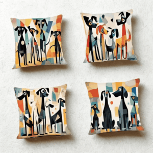 Vintage poszewka na poduszkę z psi 4 szt