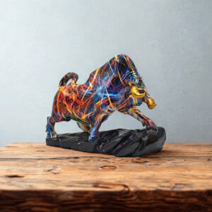 Posąg byka w stylu boho