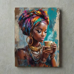 Wydruk na płótnie w stylu art déco – Afrykanka