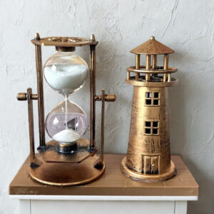 Vintage latarnia morska z klepsydrą - kolor brązowy
