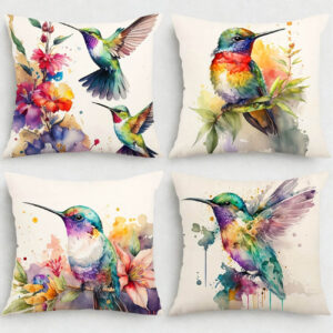 Zestaw 4 poszewek na poduszki Koliber