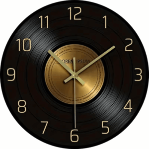 Zegar ścienny retro - Płyta winylowa